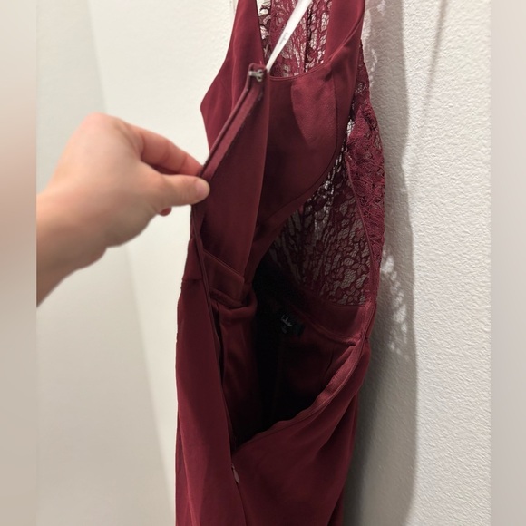 Lulus Dress Burgundy Love Spell Lace Back Maxi Dress Size XS - Picture 8 of 13